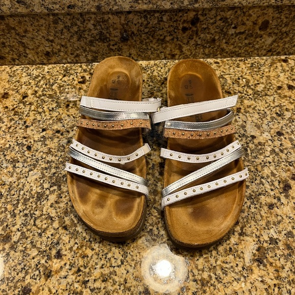 LAST CALL NAOT Prescott Slide Sandals White Silver Strappy 42 US Women’s 11 - Picture 2 of 12